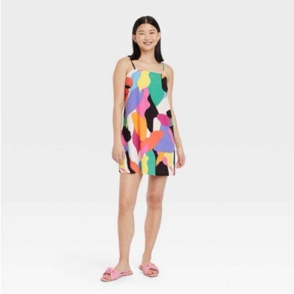 a new day geometric print shift dress